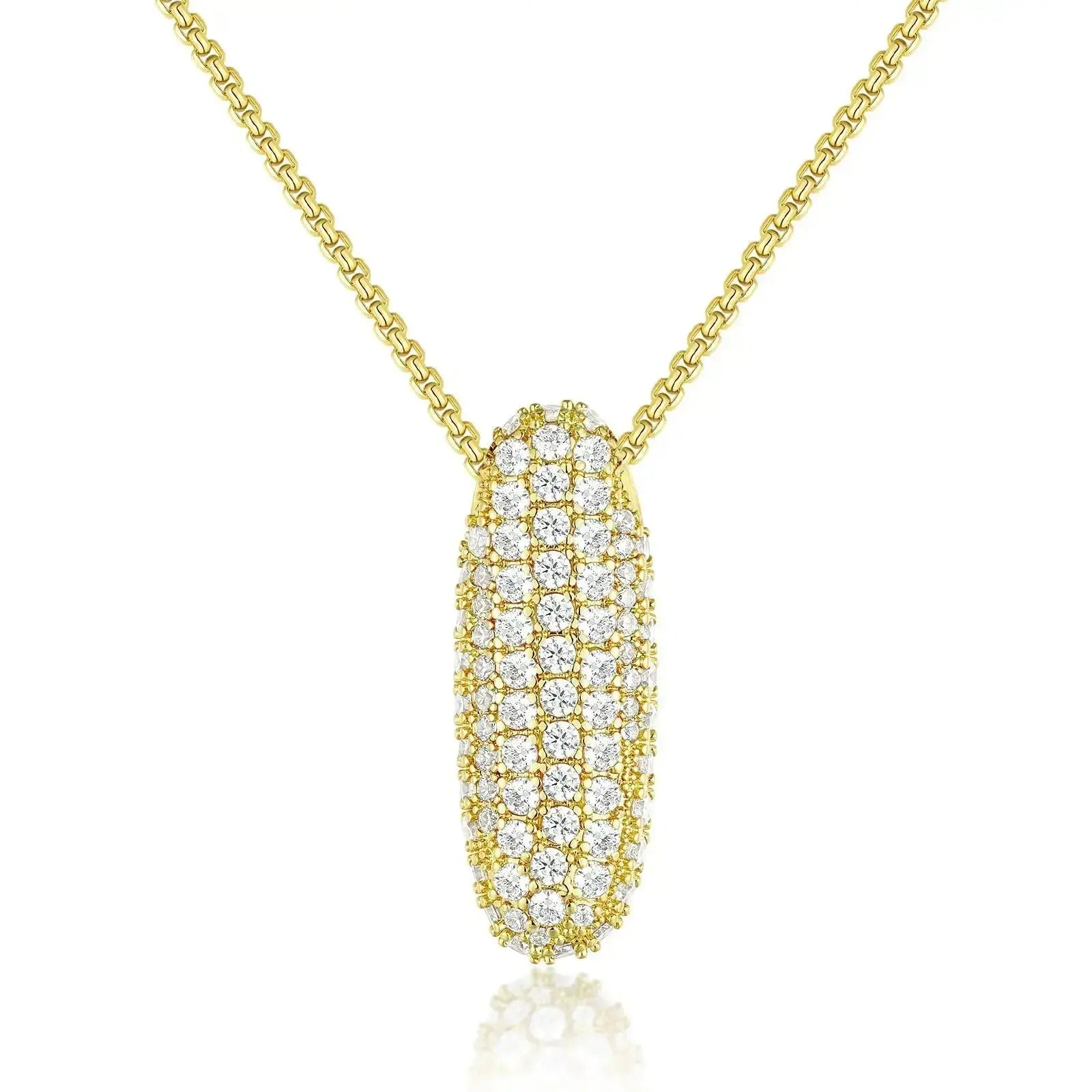 Balloon Bubble Letter Initial Necklace Box Chain Gold Plated Sparkly CZ Zircon A-Z Pendant Neckalces Jewelry Gift for Women Olyssia