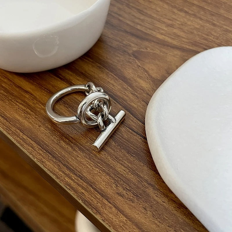 Bague design réglable en argent 925